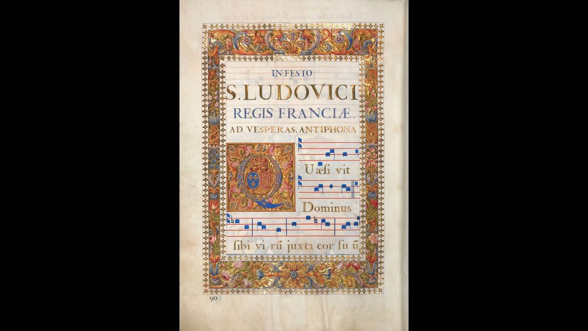 Antiphonaire : In Festo S. Ludovici. Ad Vesperas. Antiphona (C) Paris - Musée de l'Armée, Dist. RMN-Grand Palais / image musée de l'Armée