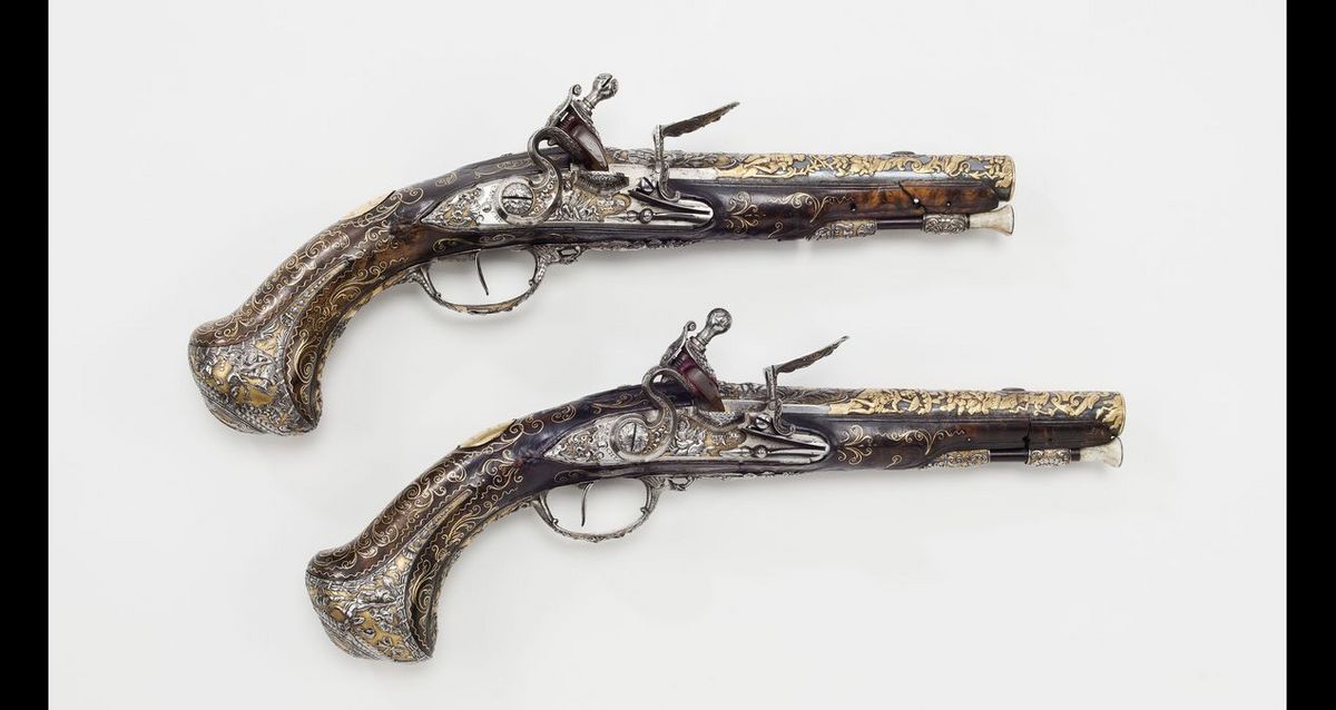 Paire de pistolets de Louis Ferdinand, dauphin de France, 1734, Paris, musée de l'Armée © Paris - Musée de l'Armée, Dist. RMN-Grand Palais / Christophe Chavan