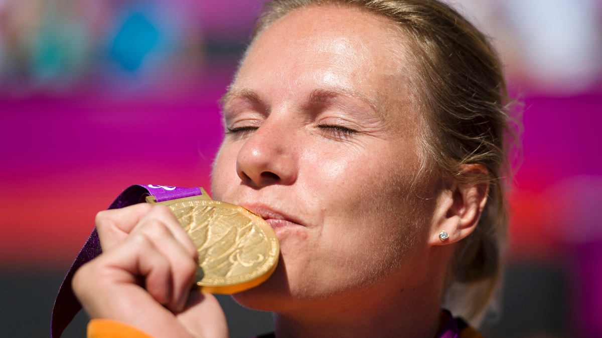 Esther Vergeer, Jeux Paralympique de tennis, 2012 © LEON NEAL / AFP