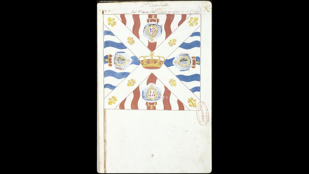 Drapeau d'ordonnance du régiment Royal des Deux-Ponts (C) Paris - Musée de l'Armée, Dist. RMN-Grand Palais / image musée de l'Armée