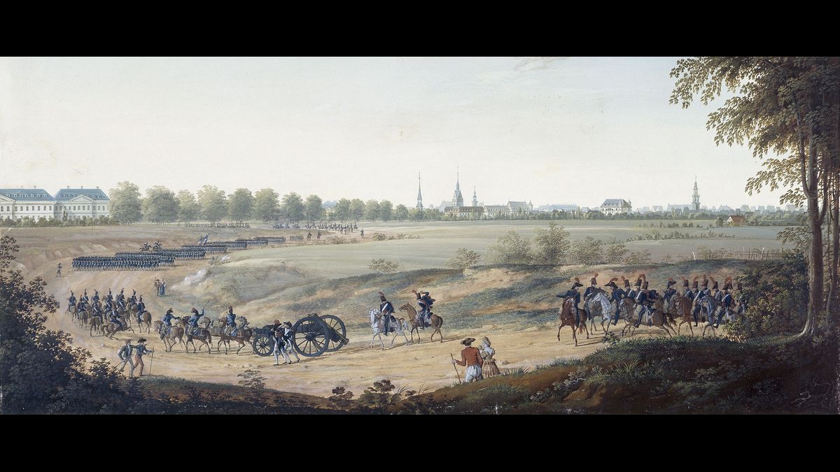 Entrée des troupes françaises dans une ville durant la Campagne d'Allemagne de 1805 (C) Paris - Musée de l'Armée, Dist. RMN-Grand Palais / image musée de l'Armée