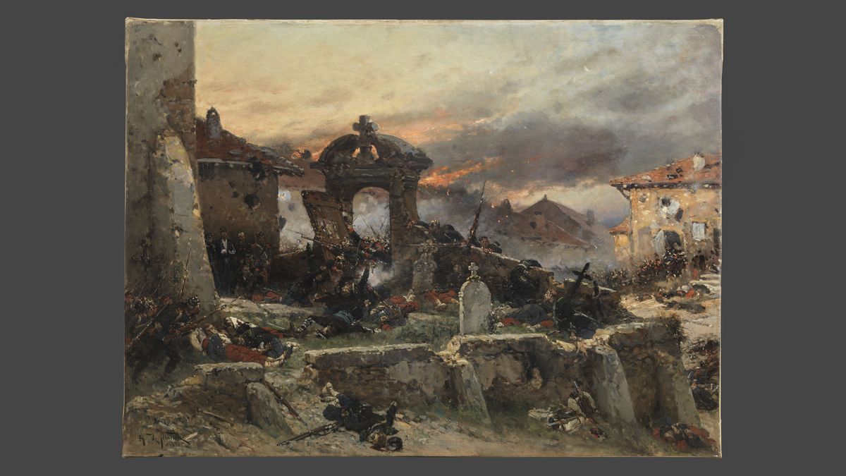 Le cimetière de Saint-Privat, le 18 août 1870, Alphonse de Neuville, (C) Paris - Musée de l'Armée, Dist. RMN-Grand Palais / Philippe Fuzeau