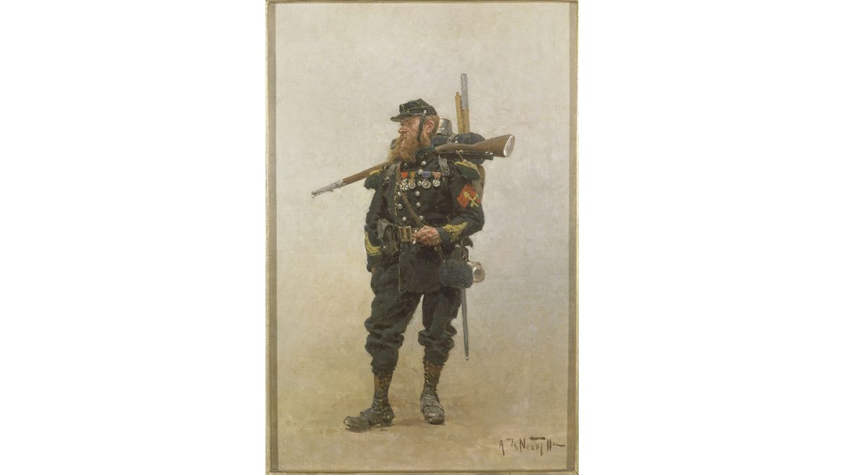 Caporal de sapeurs de chasseurs à pied, tenue de campagne, Alphonse de Neuville (C) Paris - Musée de l'Armée, Dist. RMN-Grand Palais / image musée de l'Armée