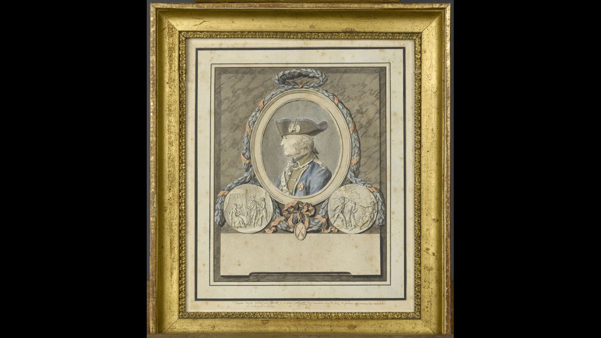 Borel Antoine (1743 - vers 1810) : "Portrait et trait de bravoure du maréchal des logis Louis Gillet", dit Ferdinand, 1786 (C) Paris - Musée de l'Armée, Dist. RMN-Grand Palais / Emilie Cambier